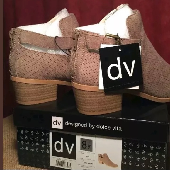 DV By Dolce Vita Taupe Sam Perforated Boot Bootie - Picture 3 of 8